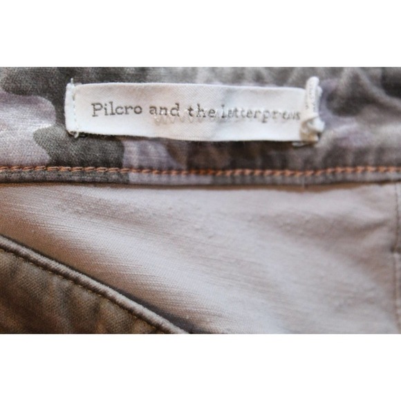 ✨2/$20 Pilcro & The Letterpress Anthro Velvet Camo Hi Rise Skinny Pant 28 H14666 - Picture 7 of 10